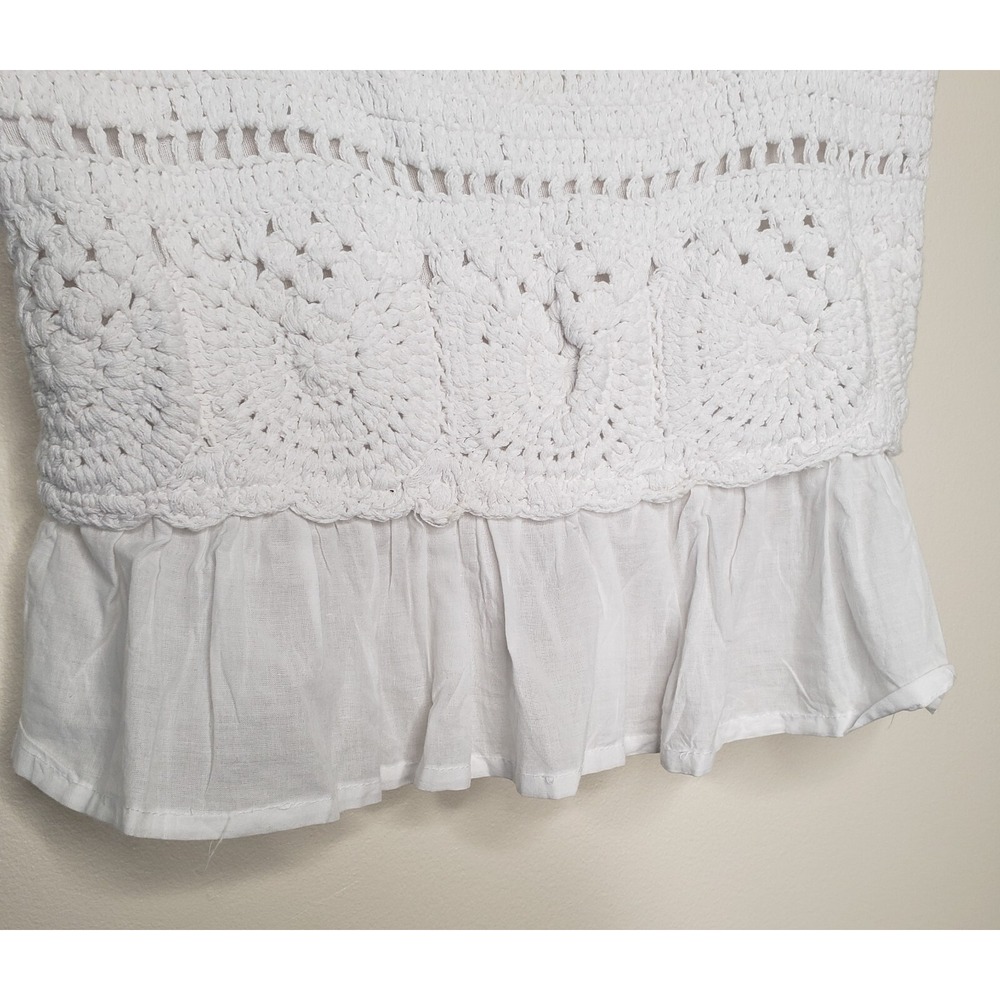 Granny Square Knit Tank Top Sz S Crochet Boho Hippie Cottagecore Festival - Picture 6 of 15
